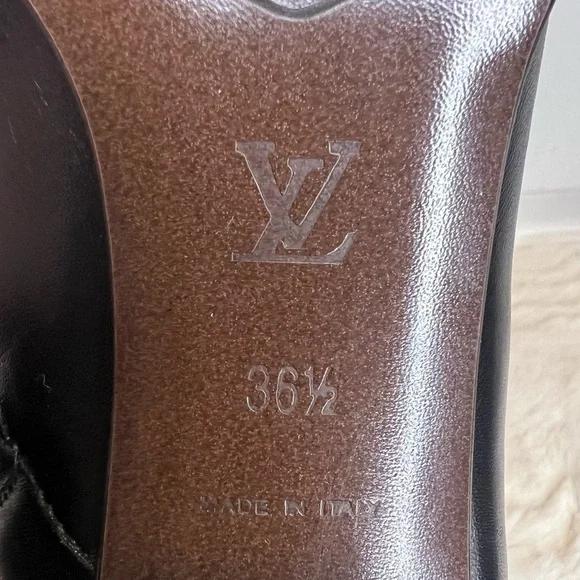 ❤️ LOUIS VUITTON🌷HOST PICK🌷LEATHER ANKLE BOOTS BLACK 6.5 (36.5) - Picture 14 of 16